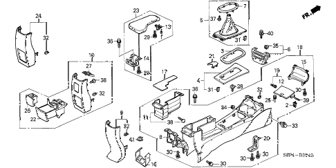 2004 civic DX(VP SIDE SRS) 2 DOOR 5MT CONSOLE (3) diagram 2004 civic DX(VP SIDE SRS) 2 DOOR 5MT CONSOLE (3) diagram