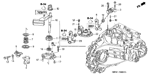 2004 civic HX 2 DOOR 5MT MT SHIFT ARM - SHIFT LEVER diagram 2004 civic HX 2 DOOR 5MT MT SHIFT ARM - SHIFT LEVER diagram