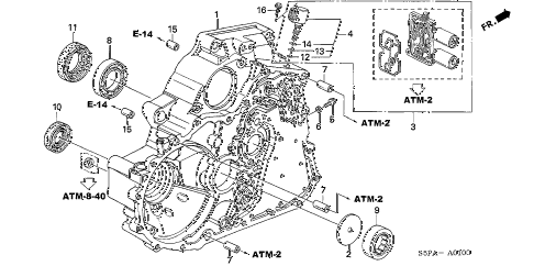2005 civic EX 2 DOOR 4AT AT TORQUE CONVERTER CASE diagram 2005 civic EX 2 DOOR 4AT AT TORQUE CONVERTER CASE diagram