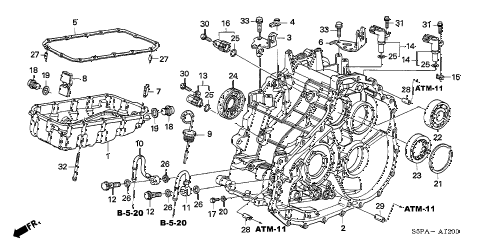 2005 civic HX 2 DOOR CVT CVT TRANSMISSION CASE - OIL PAN (CVT) diagram 2005 civic HX 2 DOOR CVT CVT TRANSMISSION CASE - OIL PAN (CVT) diagram