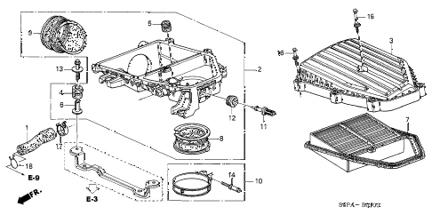 2005 civic DX(VP SIDE SRS) 2 DOOR 4AT AIR CLEANER diagram 2005 civic DX(VP SIDE SRS) 2 DOOR 4AT AIR CLEANER diagram