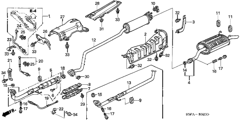 2005 civic DX(VP SIDE SRS) 2 DOOR 4AT EXHAUST PIPE - MUFFLER diagram 2005 civic DX(VP SIDE SRS) 2 DOOR 4AT EXHAUST PIPE - MUFFLER diagram