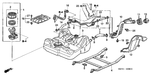 2005 civic DX(VALUE PACKAGE) 2 DOOR 5MT FUEL TANK (1) diagram 2005 civic DX(VALUE PACKAGE) 2 DOOR 5MT FUEL TANK (1) diagram