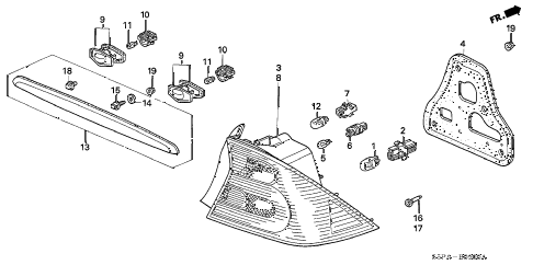 2005 civic LX 2 DOOR 5MT TAILLIGHT - LICENSE LIGHT diagram 2005 civic LX 2 DOOR 5MT TAILLIGHT - LICENSE LIGHT diagram