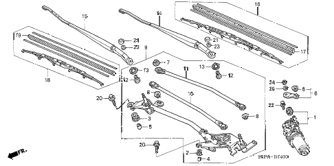 2005 civic DX(VP SIDE SRS) 2 DOOR 4AT FRONT WIPER diagram 2005 civic DX(VP SIDE SRS) 2 DOOR 4AT FRONT WIPER diagram