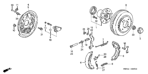 2005 civic LX 2 DOOR 5MT REAR BRAKE (DRUM) (1) diagram 2005 civic LX 2 DOOR 5MT REAR BRAKE (DRUM) (1) diagram