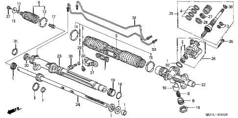 2005 civic LX(SIDE SRS) 2 DOOR 4AT P.S. GEAR BOX COMPONENTS diagram 2005 civic LX(SIDE SRS) 2 DOOR 4AT P.S. GEAR BOX COMPONENTS diagram