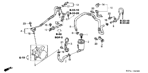2005 civic LX 2 DOOR 5MT P.S. LINES diagram 2005 civic LX 2 DOOR 5MT P.S. LINES diagram