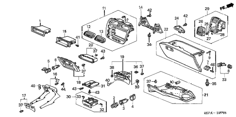 2005 civic EX(SPEC.ED/SIDESR 2 DOOR 4AT INSTRUMENT PANEL GARNISH (PASSENGER SIDE) diagram 2005 civic EX(SPEC.ED/SIDESR 2 DOOR 4AT INSTRUMENT PANEL GARNISH (PASSENGER SIDE) diagram