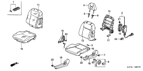 2005 civic EX 2 DOOR 5MT FRONT SEAT (L.) diagram 2005 civic EX 2 DOOR 5MT FRONT SEAT (L.) diagram