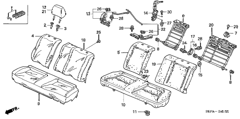 2005 civic LX(SPECIAL EDITIO 2 DOOR 4AT REAR SEAT diagram 2005 civic LX(SPECIAL EDITIO 2 DOOR 4AT REAR SEAT diagram