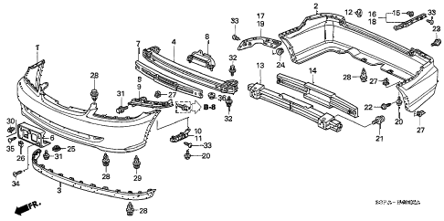 2005 civic HX(SIDE SRS) 2 DOOR CVT BUMPERS diagram 2005 civic HX(SIDE SRS) 2 DOOR CVT BUMPERS diagram