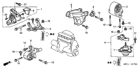 2005 civic LX 2 DOOR 5MT ENGINE MOUNTS (MT) diagram 2005 civic LX 2 DOOR 5MT ENGINE MOUNTS (MT) diagram