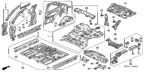 2005 civic DX(VALUE PACKAGE) 2 DOOR 5MT INNER PANEL diagram 2005 civic DX(VALUE PACKAGE) 2 DOOR 5MT INNER PANEL diagram