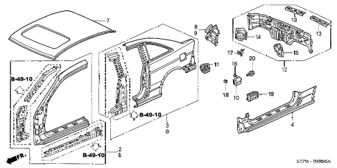 2005 civic LX 2 DOOR 5MT OUTER PANEL (1) diagram 2005 civic LX 2 DOOR 5MT OUTER PANEL (1) diagram
