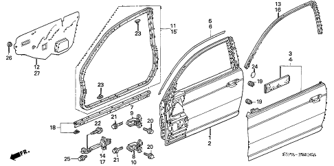 2005 civic HX 2 DOOR 5MT DOOR PANELS diagram 2005 civic HX 2 DOOR 5MT DOOR PANELS diagram