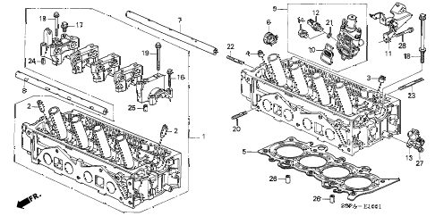 2005 civic HX(SIDE SRS) 2 DOOR CVT CYLINDER HEAD (SOHC VTEC) diagram 2005 civic HX(SIDE SRS) 2 DOOR CVT CYLINDER HEAD (SOHC VTEC) diagram