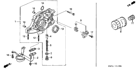 2005 civic HX 2 DOOR 5MT OIL PUMP - OIL STRAINER diagram 2005 civic HX 2 DOOR 5MT OIL PUMP - OIL STRAINER diagram