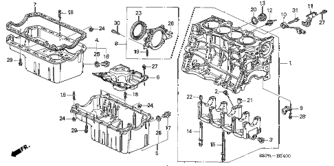 2005 civic LX(SIDE SRS) 2 DOOR 4AT CYLINDER BLOCK - OIL PAN diagram 2005 civic LX(SIDE SRS) 2 DOOR 4AT CYLINDER BLOCK - OIL PAN diagram