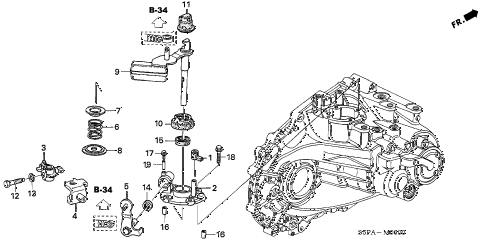 2005 civic HX(SIDE SRS) 2 DOOR 5MT MT SHIFT ARM - SHIFT LEVER diagram 2005 civic HX(SIDE SRS) 2 DOOR 5MT MT SHIFT ARM - SHIFT LEVER diagram