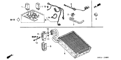 2005 civic HX 2 DOOR 5MT A/C COOLING UNIT diagram 2005 civic HX 2 DOOR 5MT A/C COOLING UNIT diagram
