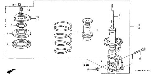 2003 civic SI 3 DOOR 5MT FRONT SHOCK ABSORBER diagram 2003 civic SI 3 DOOR 5MT FRONT SHOCK ABSORBER diagram