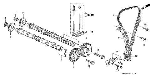 2004 civic SI 3 DOOR 5MT CAMSHAFT - CAM CHAIN diagram 2004 civic SI 3 DOOR 5MT CAMSHAFT - CAM CHAIN diagram
