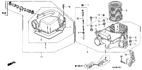 2004 civic SI 3 DOOR 5MT AIR CLEANER diagram 2004 civic SI 3 DOOR 5MT AIR CLEANER diagram