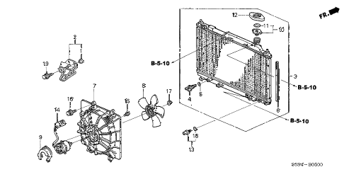 2004 civic SI 3 DOOR 5MT RADIATOR (DENSO) diagram 2004 civic SI 3 DOOR 5MT RADIATOR (DENSO) diagram