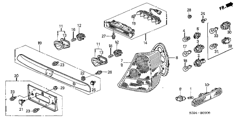2005 civic SI 3 DOOR 5MT TAILLIGHT - LICENSE LIGHT diagram 2005 civic SI 3 DOOR 5MT TAILLIGHT - LICENSE LIGHT diagram