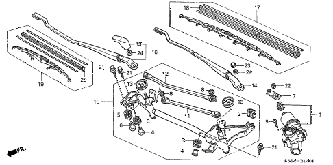 2003 civic SI(SIDE SRS) 3 DOOR 5MT FRONT WIPER diagram 2003 civic SI(SIDE SRS) 3 DOOR 5MT FRONT WIPER diagram