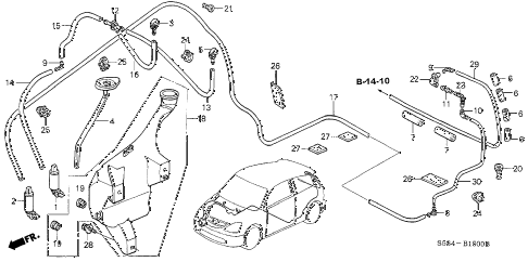 2003 civic SI 3 DOOR 5MT WINDSHIELD WASHER (1) diagram 2003 civic SI 3 DOOR 5MT WINDSHIELD WASHER (1) diagram