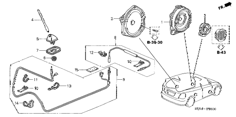 2003 civic SI 3 DOOR 5MT ANTENNA - SPEAKER diagram 2003 civic SI 3 DOOR 5MT ANTENNA - SPEAKER diagram
