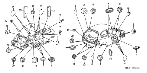 2003 civic SI(SIDE SRS) 3 DOOR 5MT GROMMET diagram 2003 civic SI(SIDE SRS) 3 DOOR 5MT GROMMET diagram