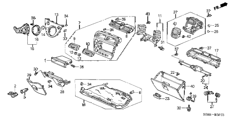 2002 civic SI 3 DOOR 5MT INSTRUMENT PANEL GARNISH (PASSENGER SIDE) diagram 2002 civic SI 3 DOOR 5MT INSTRUMENT PANEL GARNISH (PASSENGER SIDE) diagram
