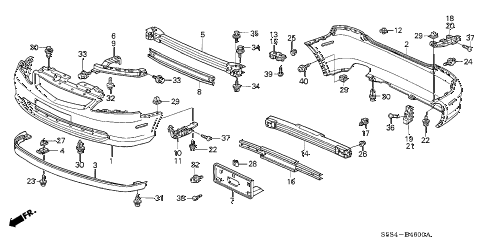 2005 civic SI(SIDE SRS) 3 DOOR 5MT BUMPERS diagram 2005 civic SI(SIDE SRS) 3 DOOR 5MT BUMPERS diagram