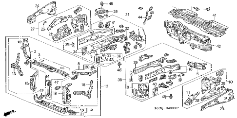 2002 civic SI 3 DOOR 5MT FRONT BULKHEAD diagram 2002 civic SI 3 DOOR 5MT FRONT BULKHEAD diagram