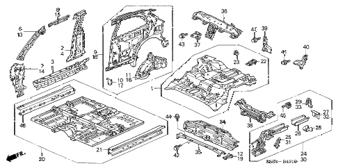 2003 civic SI(SIDE SRS) 3 DOOR 5MT INNER PANEL diagram 2003 civic SI(SIDE SRS) 3 DOOR 5MT INNER PANEL diagram