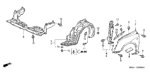 2003 civic SI(SIDE SRS) 3 DOOR 5MT FRONT FENDERS diagram 2003 civic SI(SIDE SRS) 3 DOOR 5MT FRONT FENDERS diagram