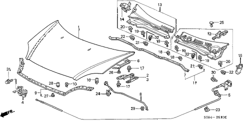2003 civic SI 3 DOOR 5MT HOOD diagram 2003 civic SI 3 DOOR 5MT HOOD diagram
