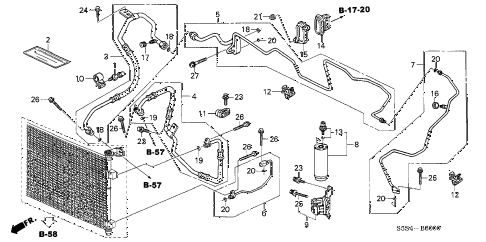 2005 civic SI(SIDE SRS) 3 DOOR 5MT A/C HOSES - PIPES diagram 2005 civic SI(SIDE SRS) 3 DOOR 5MT A/C HOSES - PIPES diagram