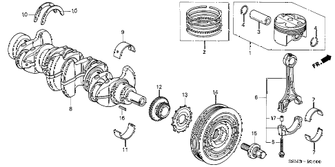 2004 civic SI 3 DOOR 5MT PISTON - CRANKSHAFT diagram 2004 civic SI 3 DOOR 5MT PISTON - CRANKSHAFT diagram
