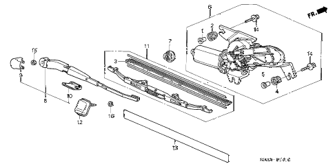 2002 cr-v LX(2WD) 5 DOOR 4AT REAR WIPER diagram 2002 cr-v LX(2WD) 5 DOOR 4AT REAR WIPER diagram