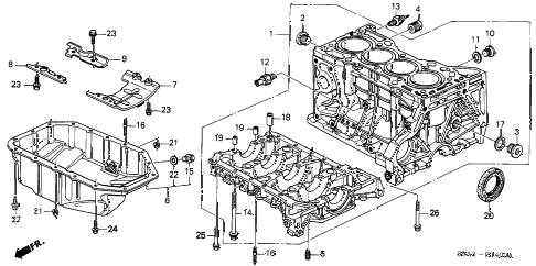 2004 cr-v EX(4WD) 5 DOOR 5MT CYLINDER BLOCK - OIL PAN diagram 2004 cr-v EX(4WD) 5 DOOR 5MT CYLINDER BLOCK - OIL PAN diagram