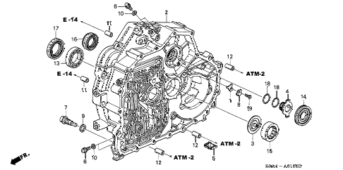 2002 cr-v LX(2WD) 5 DOOR 4AT AT TORQUE CONVERTER CASE (2WD) (4AT) diagram 2002 cr-v LX(2WD) 5 DOOR 4AT AT TORQUE CONVERTER CASE (2WD) (4AT) diagram