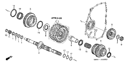 2002 cr-v LX(2WD) 5 DOOR 4AT AT MAINSHAFT diagram 2002 cr-v LX(2WD) 5 DOOR 4AT AT MAINSHAFT diagram