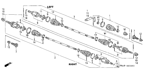 2004 cr-v LX(4WD SIDE SRS) 5 DOOR 5MT REAR DRIVESHAFT diagram 2004 cr-v LX(4WD SIDE SRS) 5 DOOR 5MT REAR DRIVESHAFT diagram