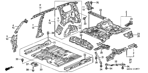 2002 cr-v EX(4WD) 5 DOOR 5MT FLOOR - INNER PANEL diagram 2002 cr-v EX(4WD) 5 DOOR 5MT FLOOR - INNER PANEL diagram