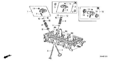 2002 cr-v LX(2WD) 5 DOOR 4AT VALVE - ROCKER ARM diagram 2002 cr-v LX(2WD) 5 DOOR 4AT VALVE - ROCKER ARM diagram