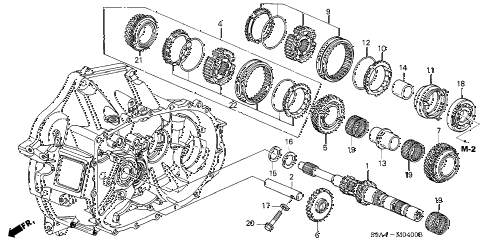 2004 cr-v LX(4WD SIDE SRS) 5 DOOR 5MT MT MAINSHAFT diagram 2004 cr-v LX(4WD SIDE SRS) 5 DOOR 5MT MT MAINSHAFT diagram